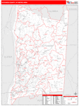 Dutchess County Metro Area Wall Map Red Line Style